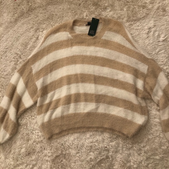 STRIPED FUZZY SWEATER - Picture 1 of 3